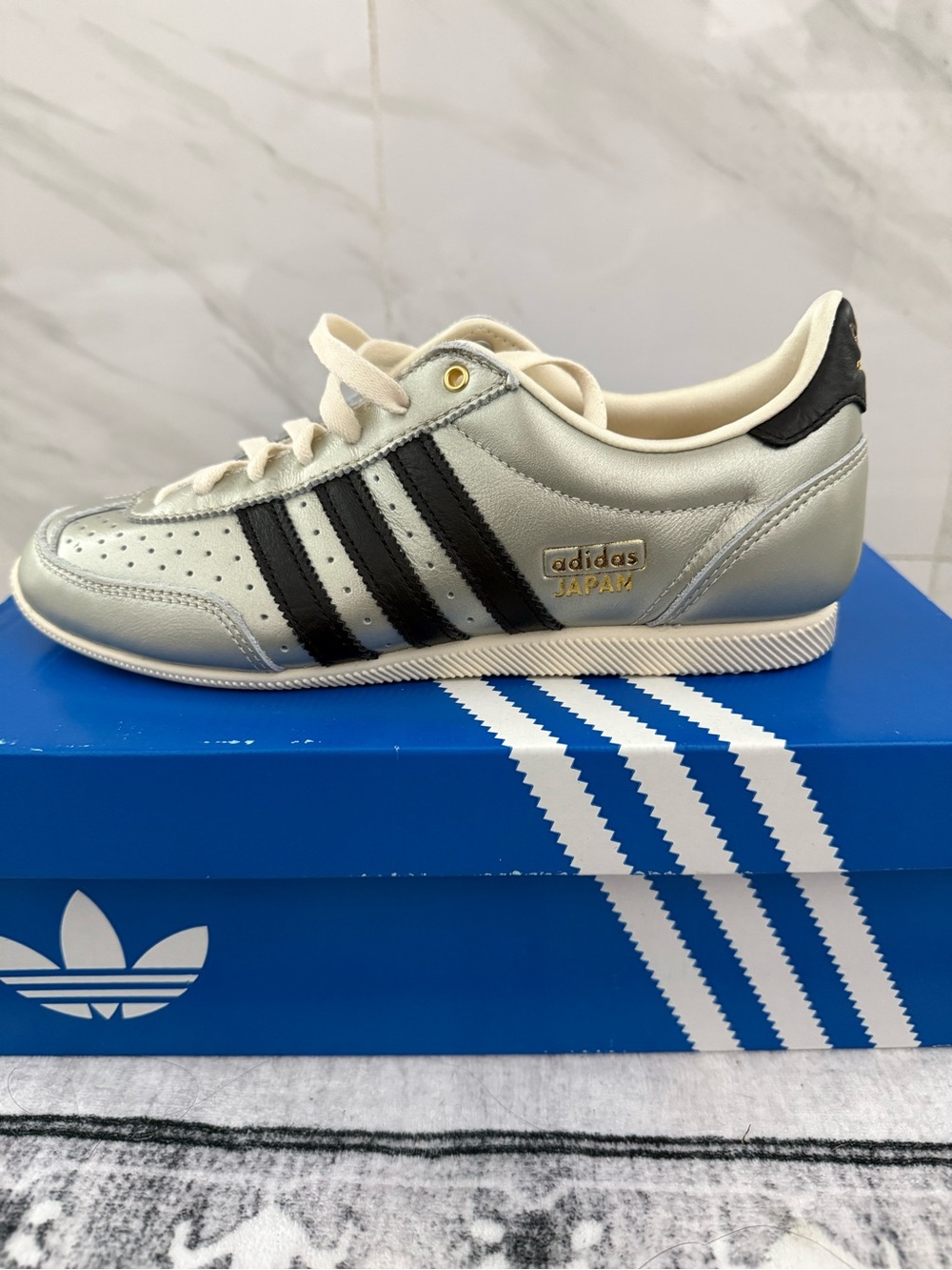 adidas Japan Sneakers Silver with Black Stripes